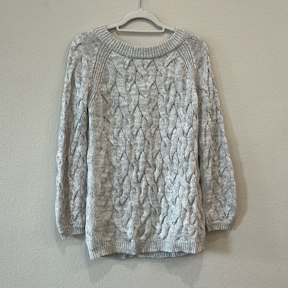 Merona oversized grey cable knit, XS